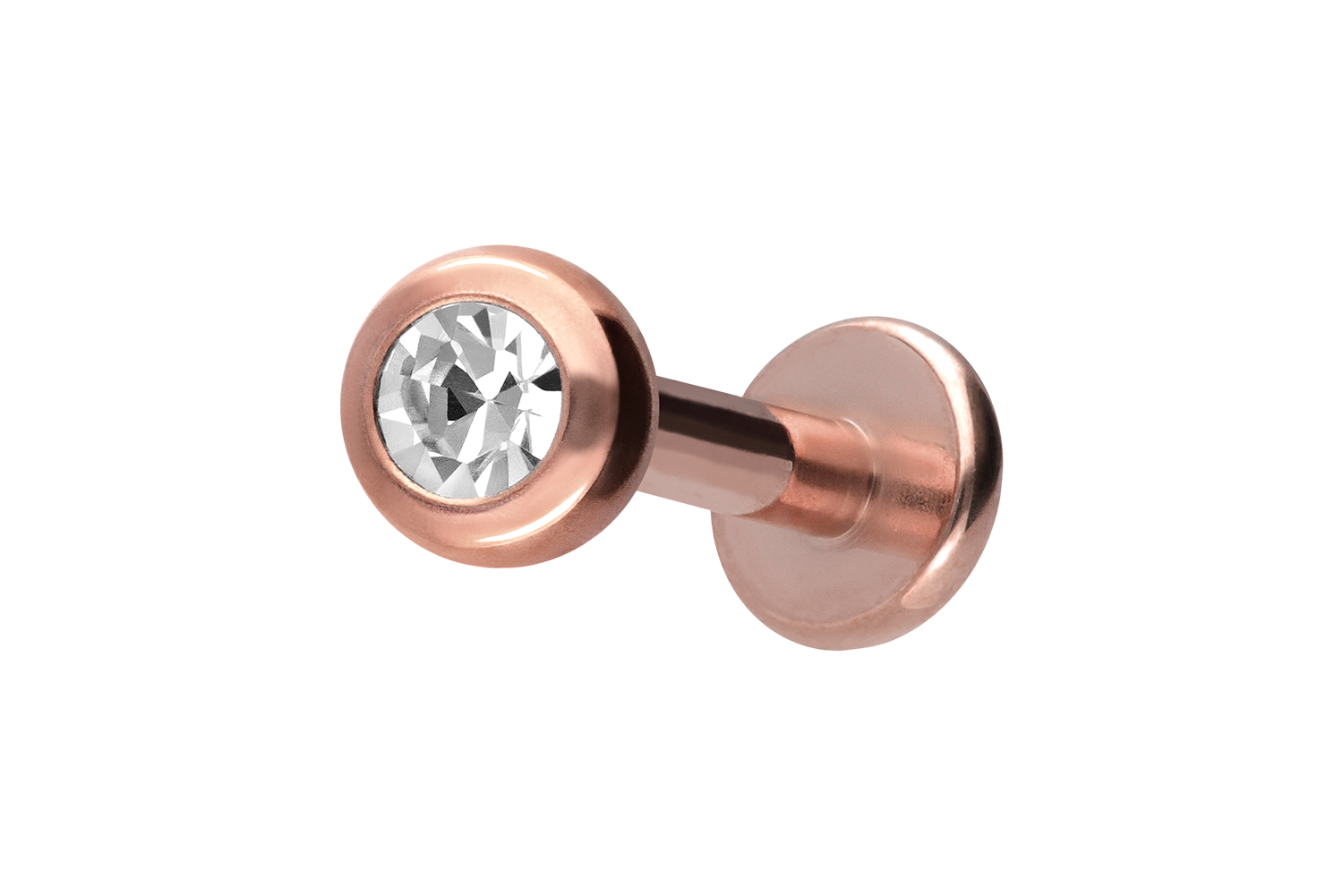 Titan Labret Piercing mit Innengewinde KRISTALL